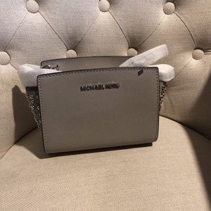 NWT Michael Kors Selma Mini Studded Gray